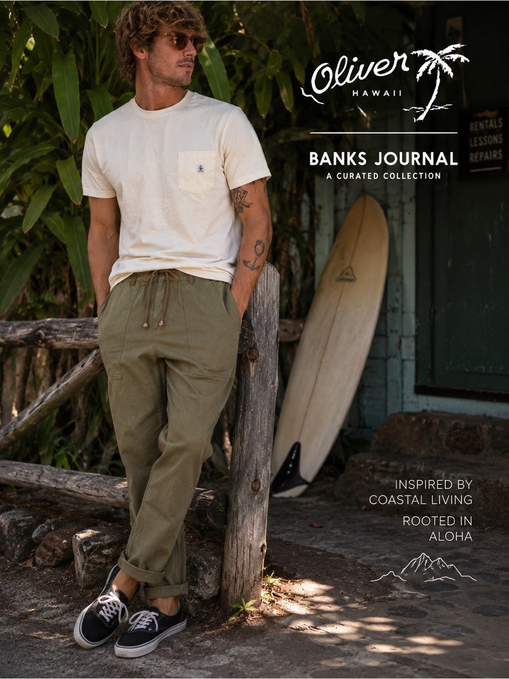 Oliver Hawaii x Banks Journal Herringbone Utility Pants Olive Workwear Men’s 28